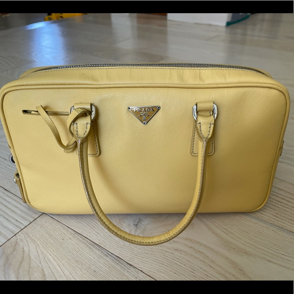Prada Bauletto Handbag Saffiano Leather Small